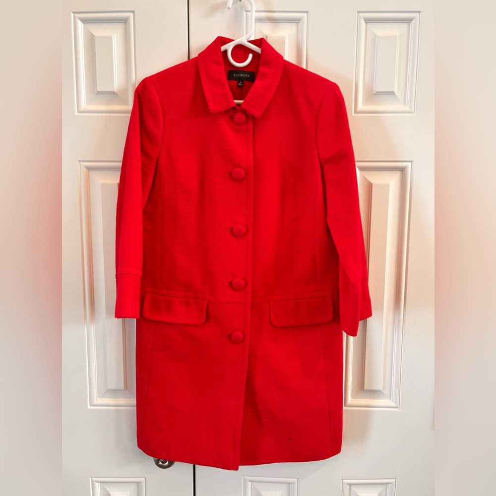Talbots Hot Pink Coat size 6. Classic Style